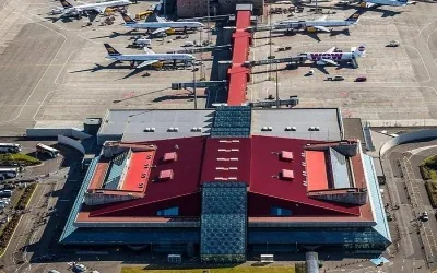 Vista aérea del aeropuerto internacional de Keflavík