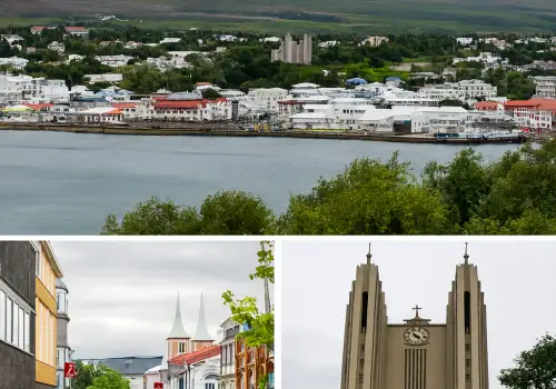 Ciudad de Akureyri, norte de Islandia
